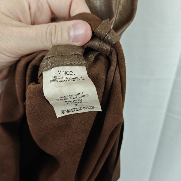 $1000 Vince Metallic Paper Leather Suede Mini Sleeveless Dress Bronze Brown Size - Picture 15 of 16